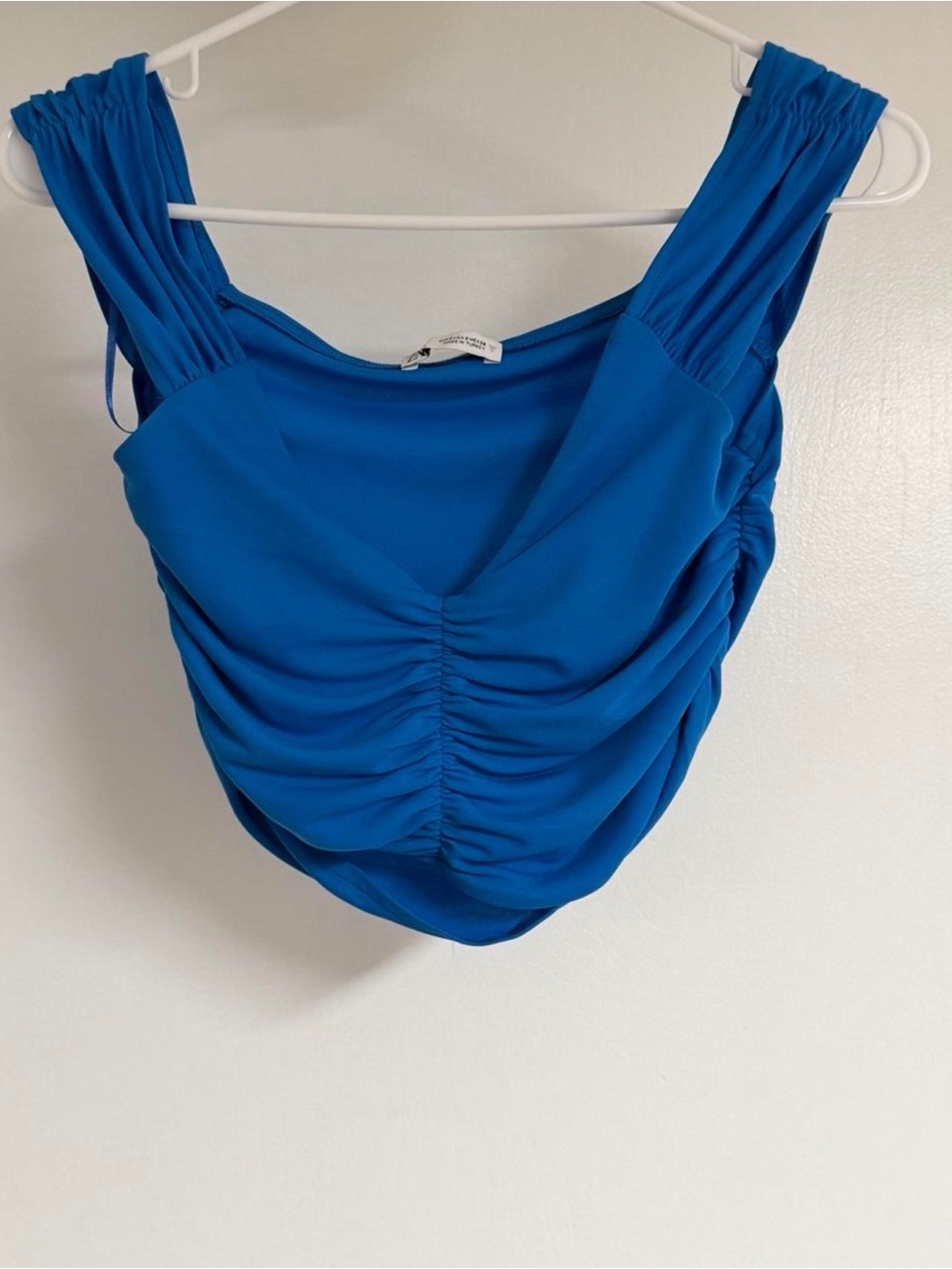 Zara Royal Blue Ruched Square Neck Camisole